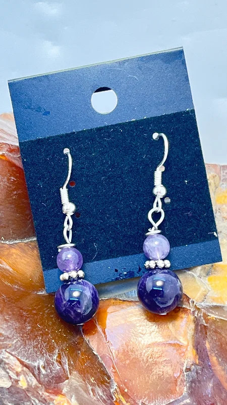 Gemstone Sterling Silver Hooks Drop Dangle Earrings