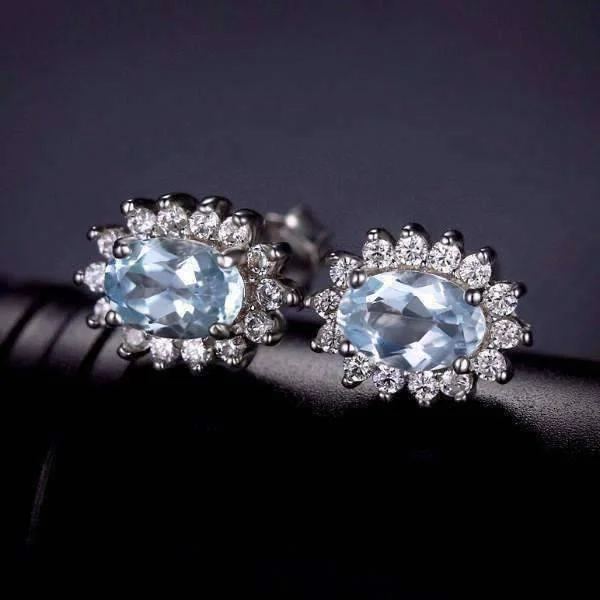 Ice Blue Halo Earrings