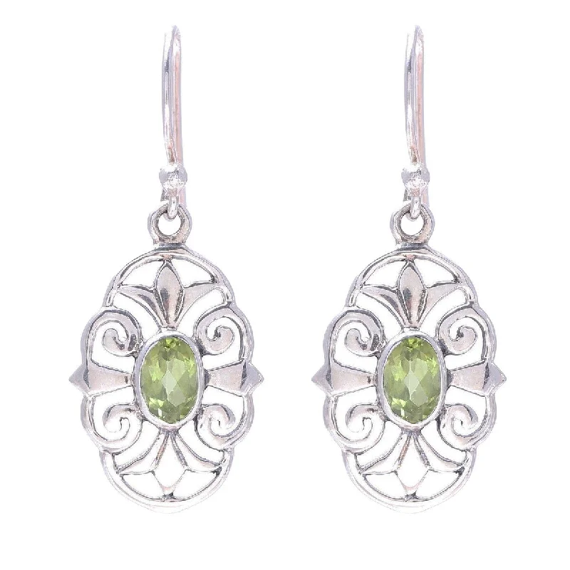 NOVICA Green Enchantment, Peridot dangle earrings - 1.3L*0.5W