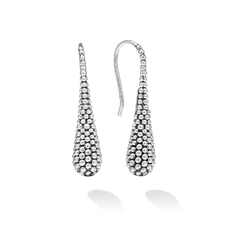 Signature Caviar Beaded Teardrop Earrings